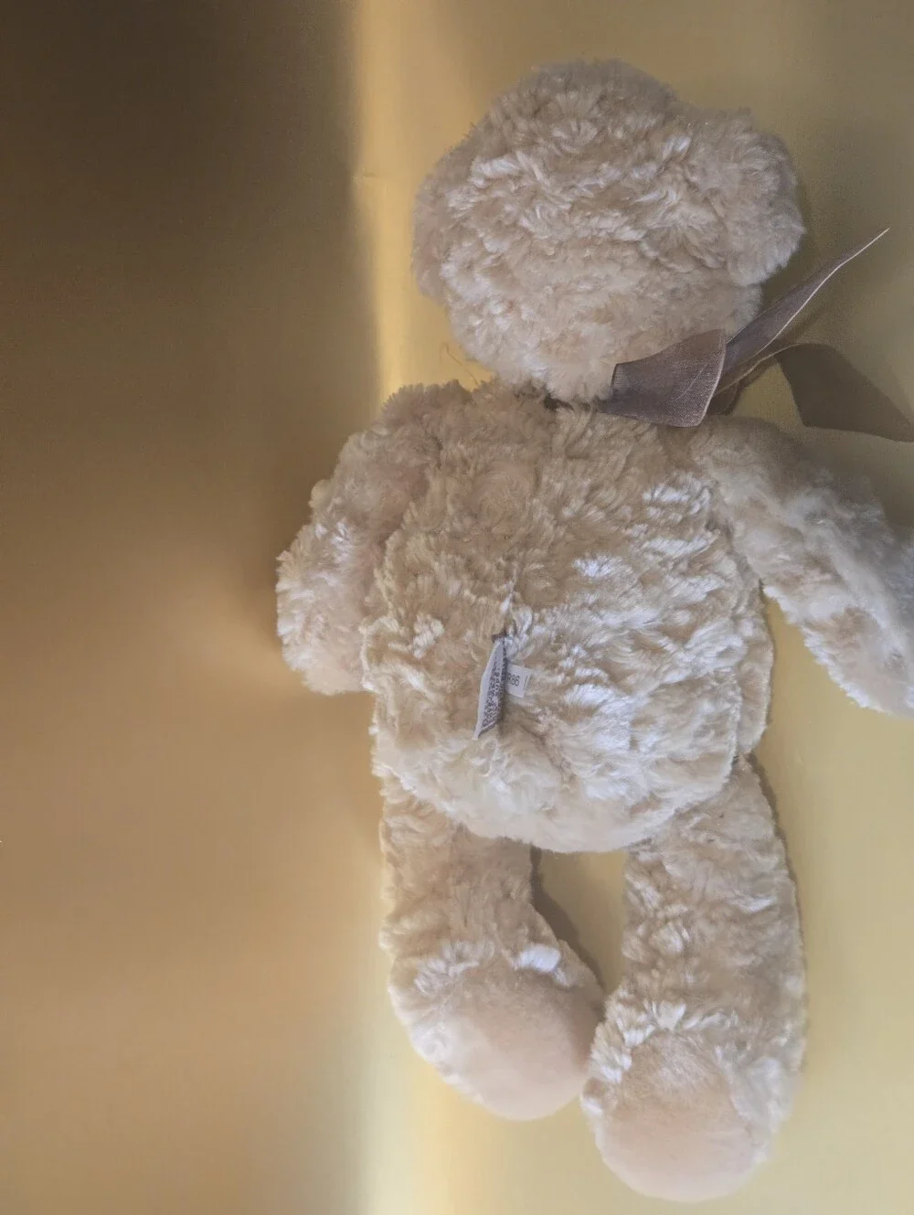 Gund Myrtle Teddy Bear Plush Honey Beige Swirl Fur Ribbon #44713 Stuffed Animal